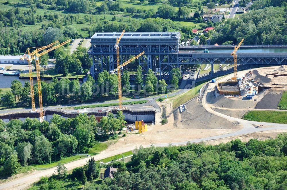 Niederfinow aus der Vogelperspektive: Neubau des Schiffshebewerkes Niederfinow Nord