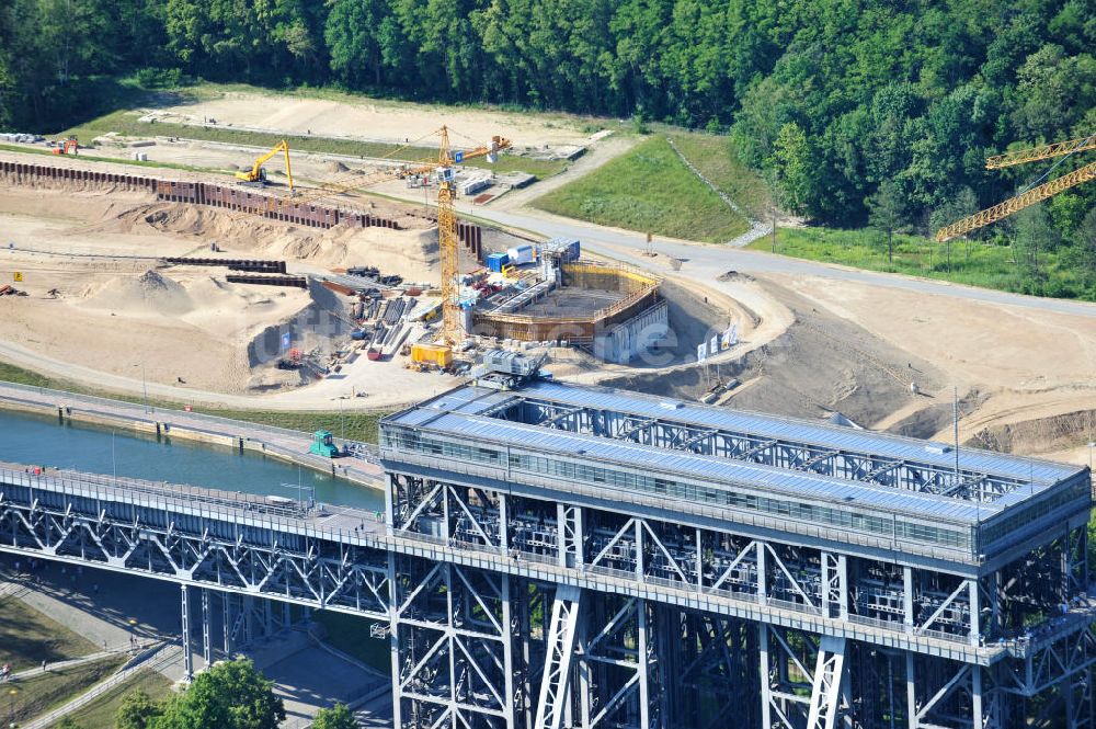 Luftaufnahme Niederfinow - Neubau des Schiffshebewerkes Niederfinow Nord