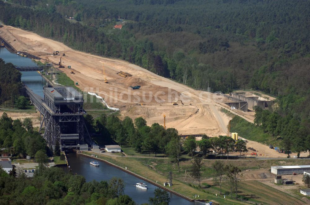 Luftaufnahme NIEDERFINOW - Neubau des Schiffshebewerkes Niederfinow Nord