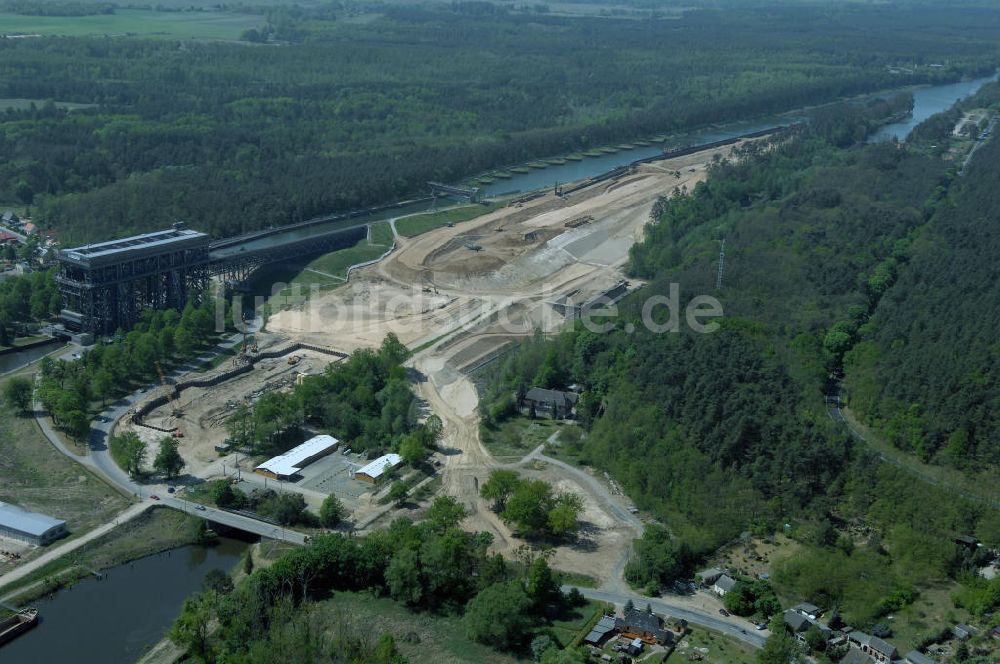 Luftbild NIEDERFINOW - Neubau des Schiffshebewerkes Niederfinow Nord