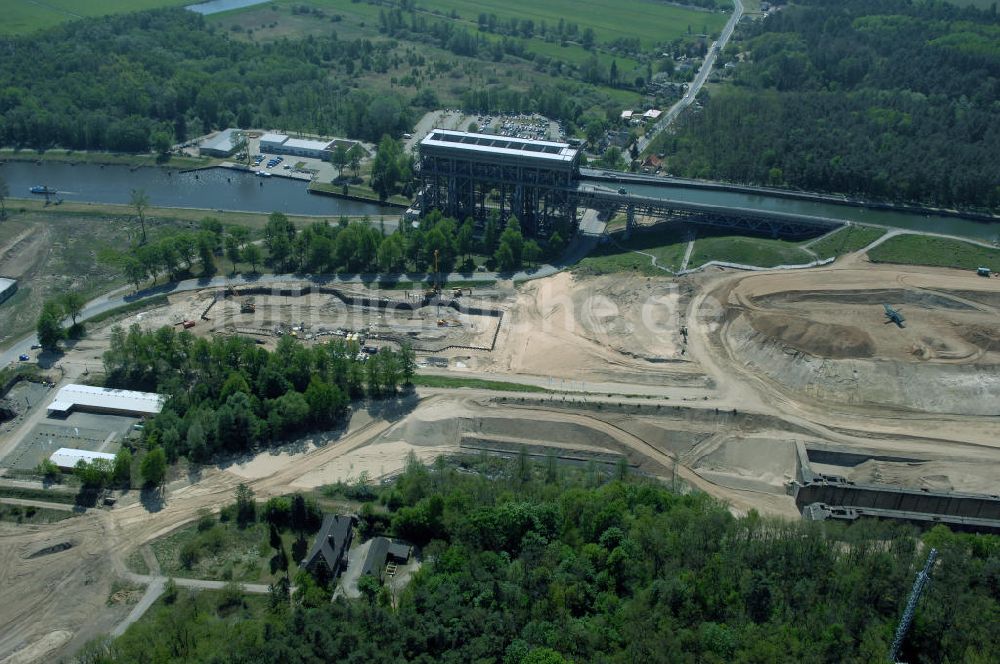 Luftaufnahme NIEDERFINOW - Neubau des Schiffshebewerkes Niederfinow Nord