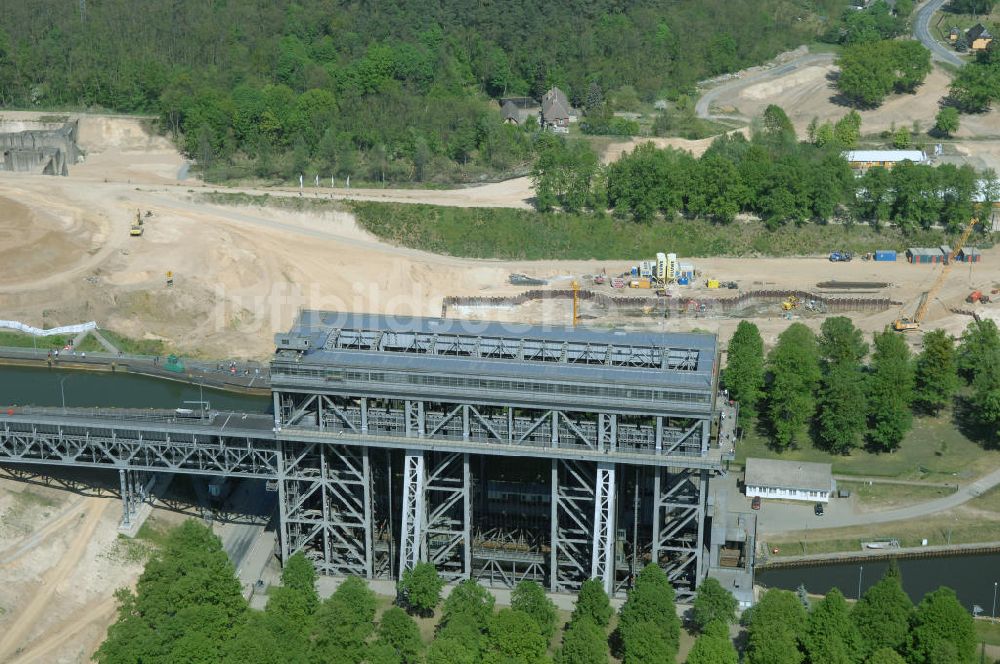 Luftbild NIEDERFINOW - Neubau des Schiffshebewerkes Niederfinow Nord