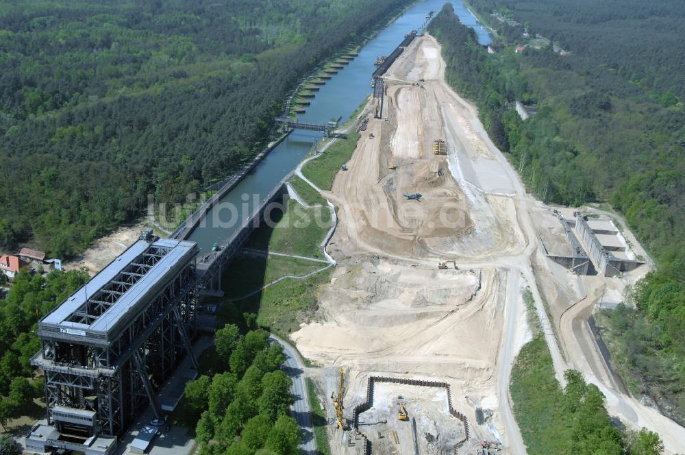 Luftaufnahme NIEDERFINOW - Neubau des Schiffshebewerkes Niederfinow Nord