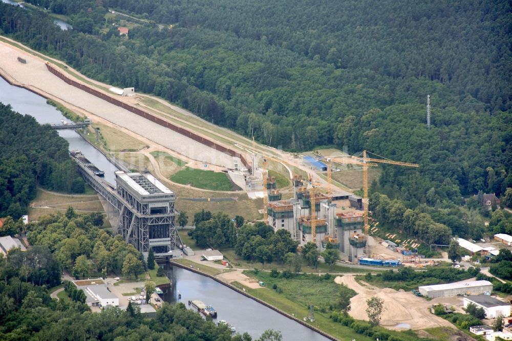 Luftbild Niederfinow - Neubau des Schiffshebewerks Niederfinow am Finowkanal im Bundesland Brandenburg