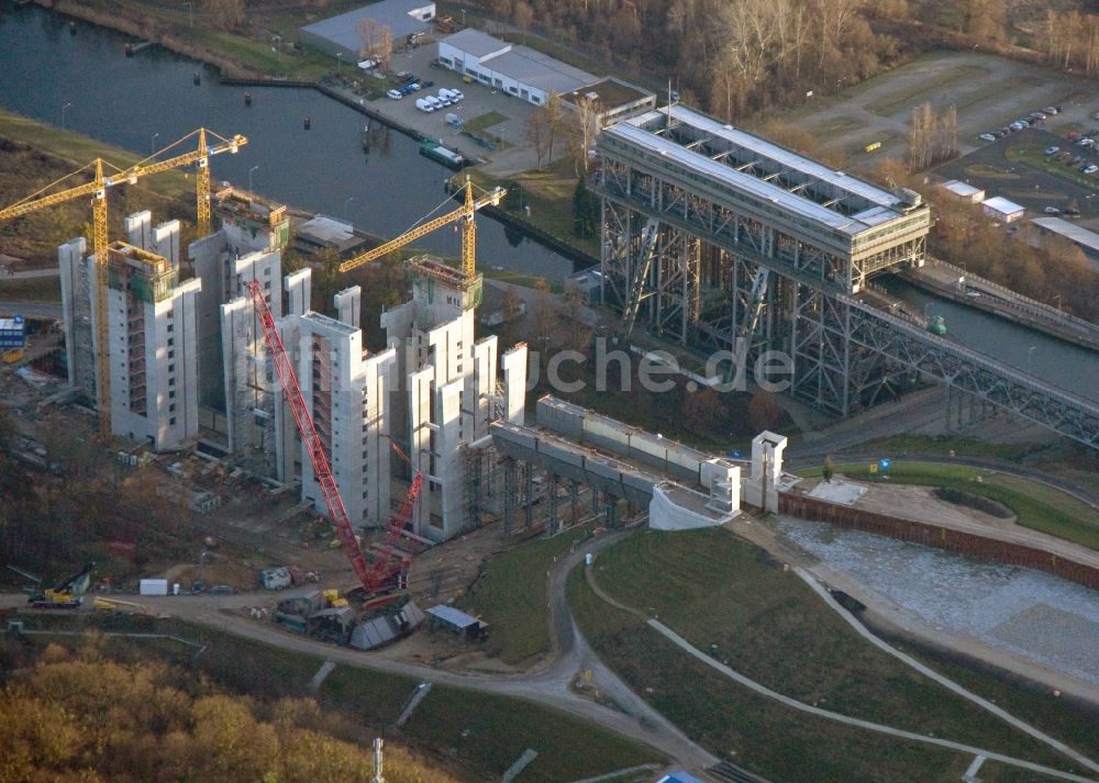 Luftbild Niederfinow - Neubau des Schiffshebewerks Niederfinow am Finowkanal im Bundesland Brandenburg