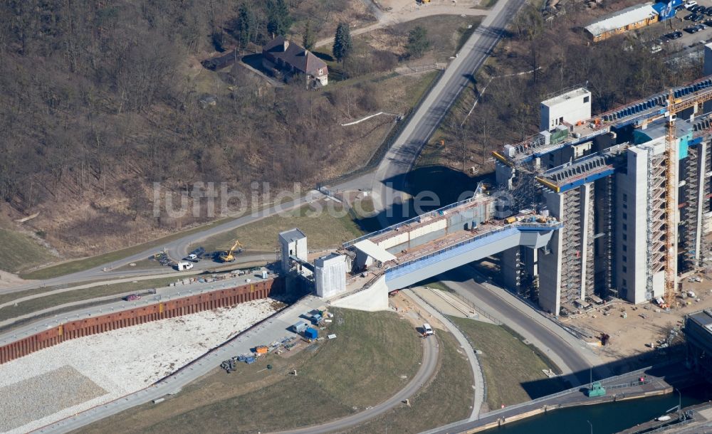 Luftbild Niederfinow - Neubau des Schiffshebewerks Niederfinow am Finowkanal im Bundesland Brandenburg