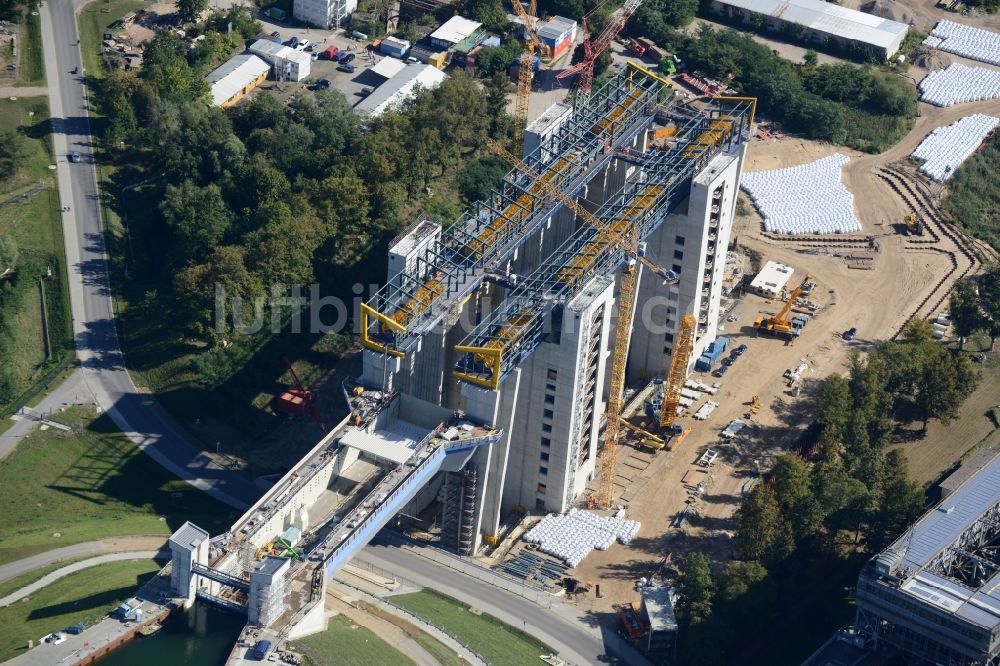 Luftbild Niederfinow - Neubau des Schiffshebewerks Niederfinow am Finowkanal im Bundesland Brandenburg