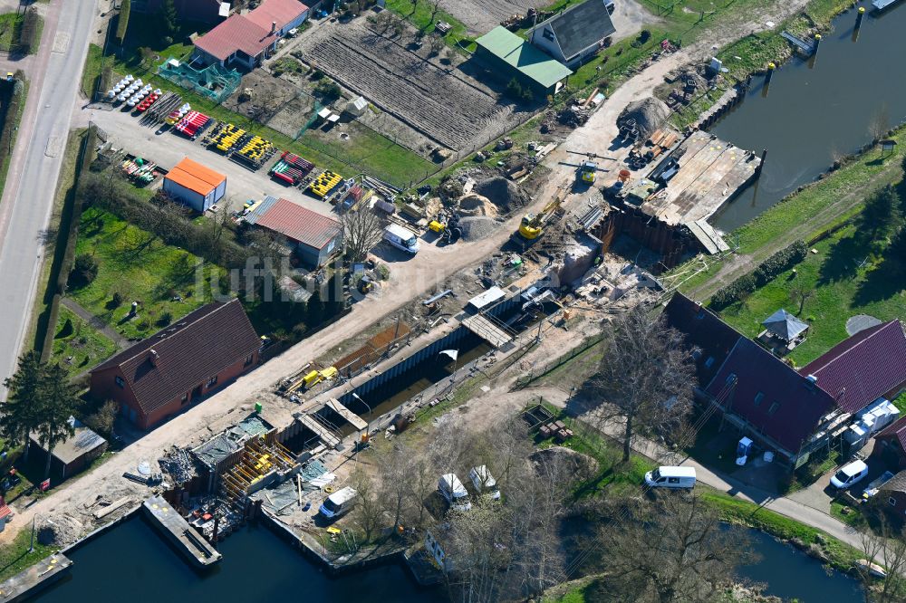 Luftbild Banzkow - Neubau der Schleusenanlagen am Ufer der Wasserstraße Störkanal in Banzkow im Bundesland Mecklenburg-Vorpommern, Deutschland