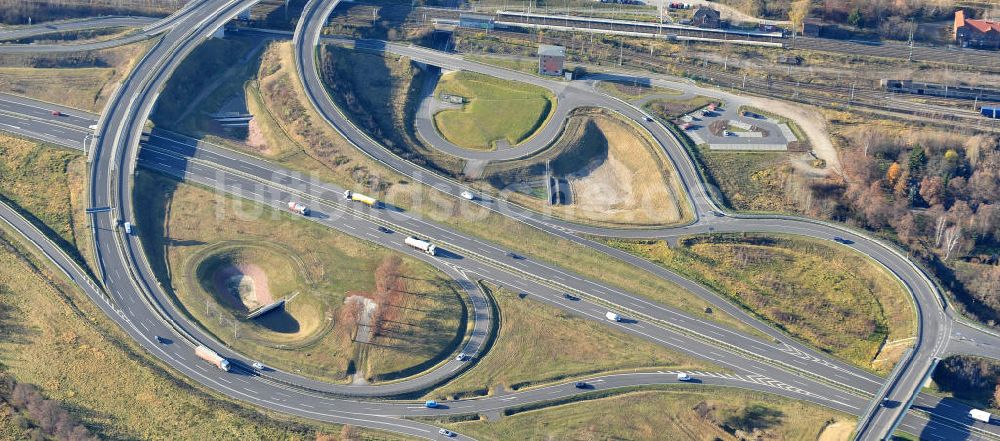 Großbeeren aus der Vogelperspektive: Neubau des Schnellstraßenverlaufes am Kreuz Großbeeren