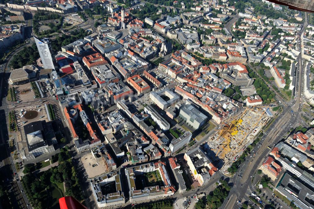 Luftaufnahme Leipzig - Neubau des Shoppingcenters Höfe am Brühl am Richard-Wagner-Platz in Leipzig