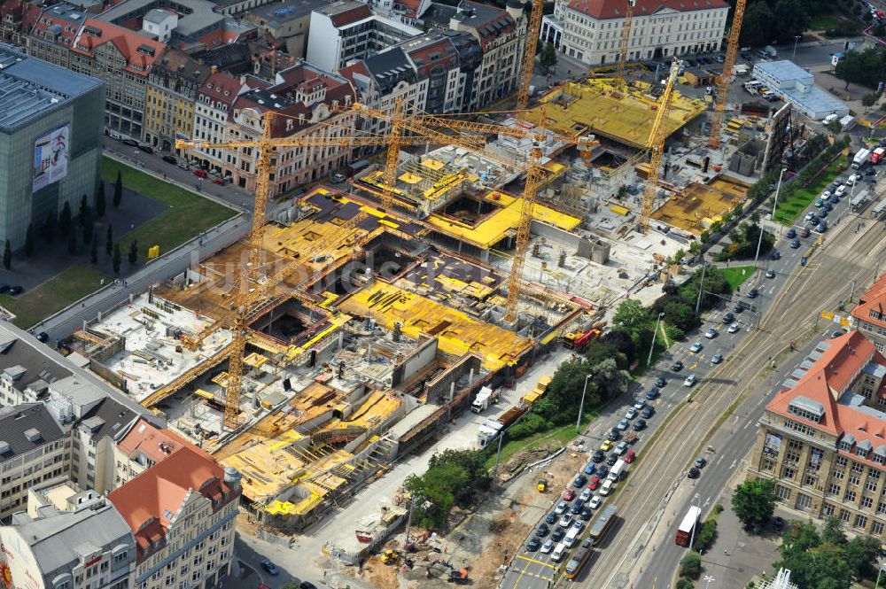 Luftaufnahme Leipzig - Neubau des Shoppingcenters Höfe am Brühl am Richard-Wagner-Platz in Leipzig