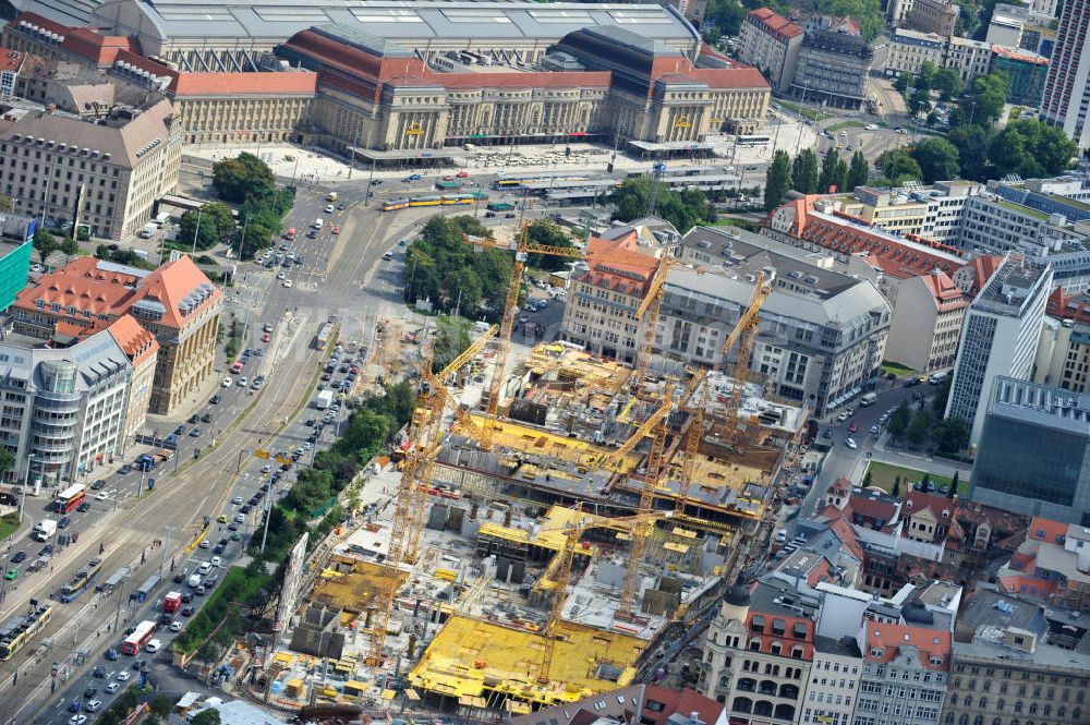 Luftaufnahme Leipzig - Neubau des Shoppingcenters Höfe am Brühl am Richard-Wagner-Platz in Leipzig