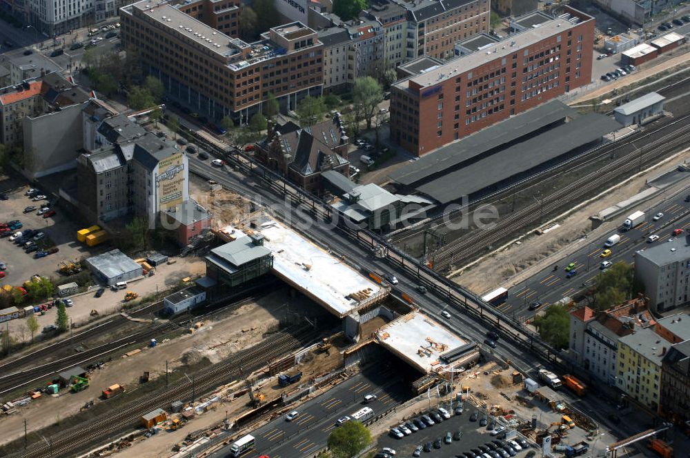 Berlin aus der Vogelperspektive: Neubau der Spandauer Damm Brücke in Berlin-Charlottenburg