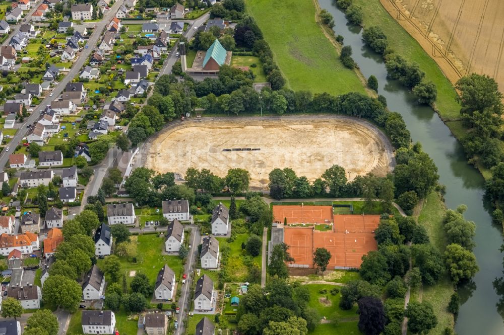 Fröndenberg/Ruhr von oben - Neubau Sport- und Leichtathletik- Park in Fröndenberg/Ruhr im Bundesland Nordrhein-Westfalen, Deutschland