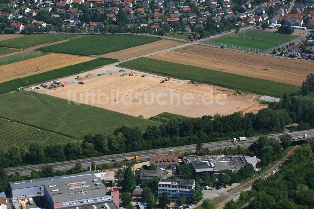 Luftbild Binzen - Neubau der Sportplatzanlagen in Binzen im Bundesland Baden-Württemberg, Deutschland