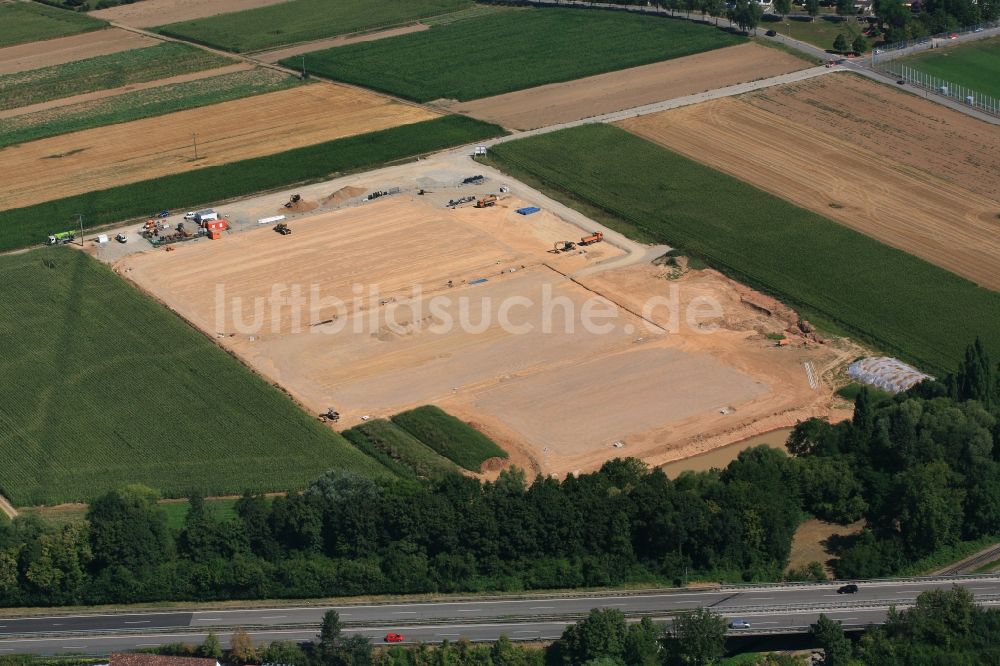 Luftaufnahme Binzen - Neubau der Sportplatzanlagen in Binzen im Bundesland Baden-Württemberg, Deutschland