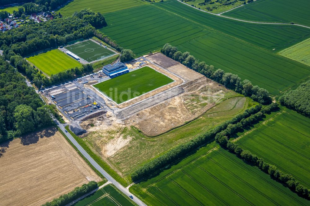 Luftaufnahme Rhynern - Neubau der Sportplatzanlagen Westfalia- Sportpark in Rhynern im Bundesland Nordrhein-Westfalen, Deutschland