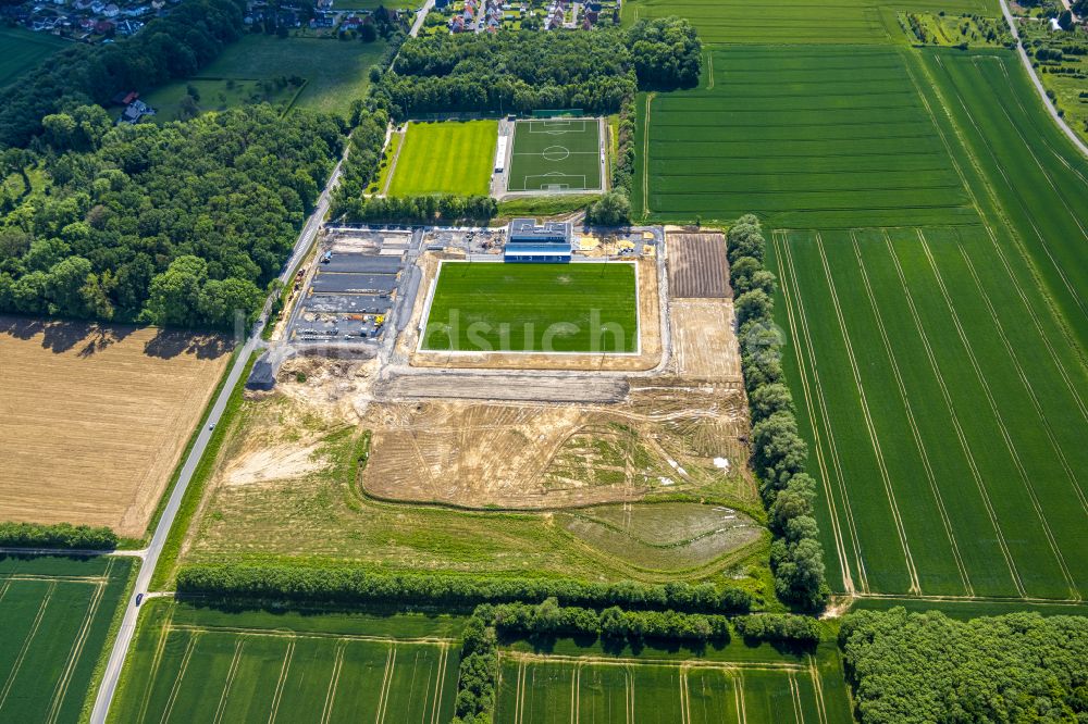 Rhynern von oben - Neubau der Sportplatzanlagen Westfalia- Sportpark in Rhynern im Bundesland Nordrhein-Westfalen, Deutschland