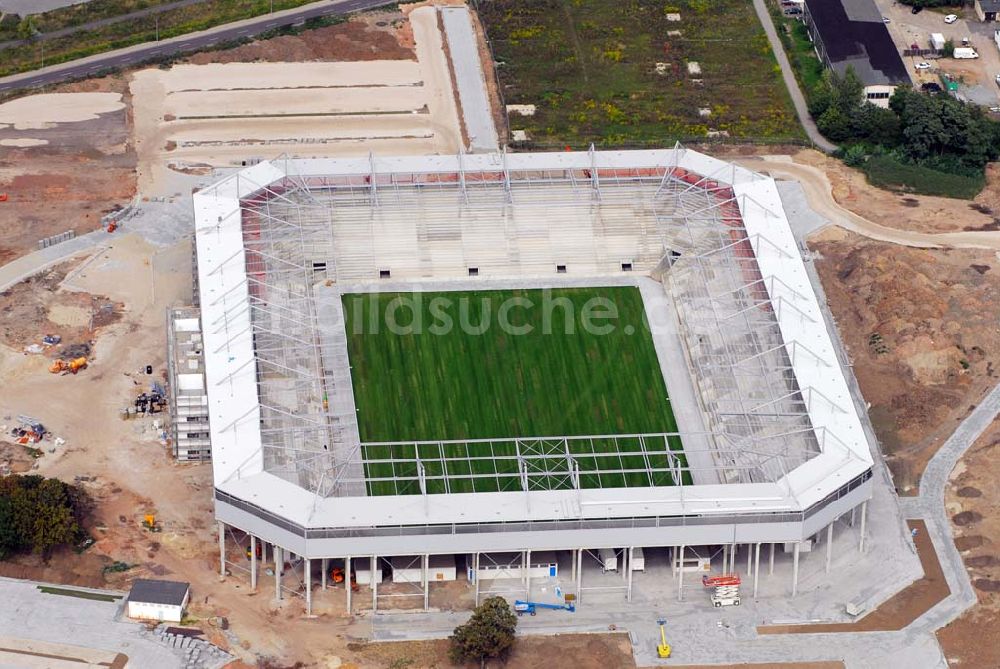 Magdeburg von oben - Neubau Stadion Magdeburg