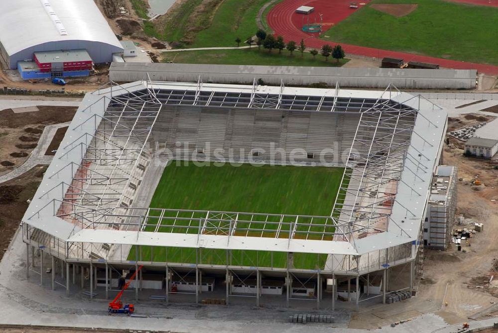 Magdeburg aus der Vogelperspektive: Neubau Stadion Magdeburg