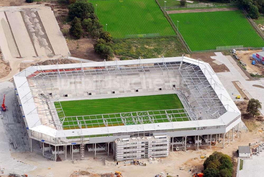 Magdeburg von oben - Neubau Stadion Magdeburg