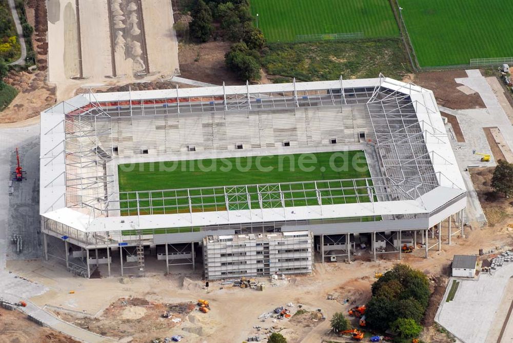 Magdeburg aus der Vogelperspektive: Neubau Stadion Magdeburg