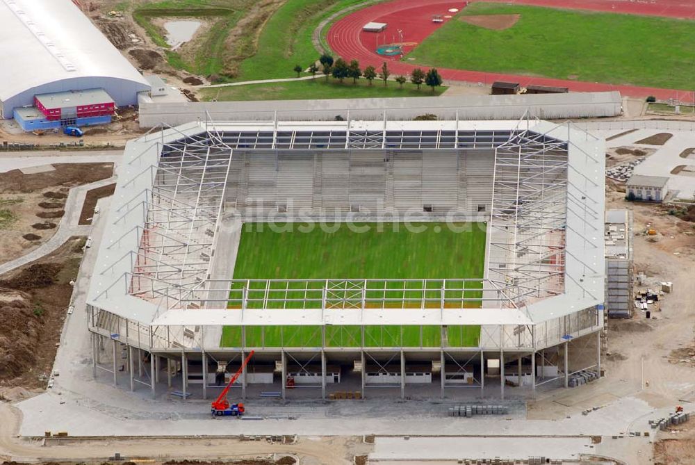 Magdeburg aus der Vogelperspektive: Neubau Stadion Magdeburg