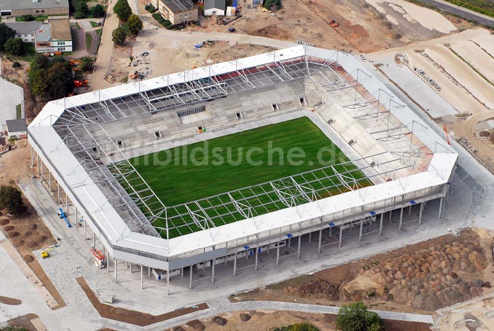 Magdeburg von oben - Neubau Stadion Magdeburg