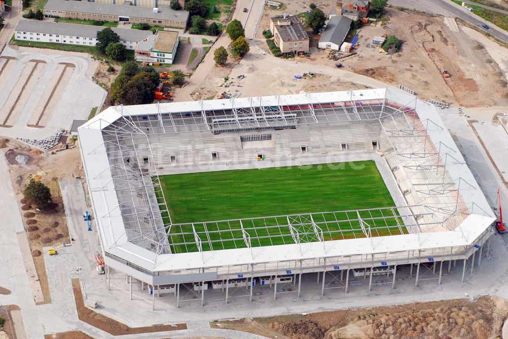 Magdeburg aus der Vogelperspektive: Neubau Stadion Magdeburg