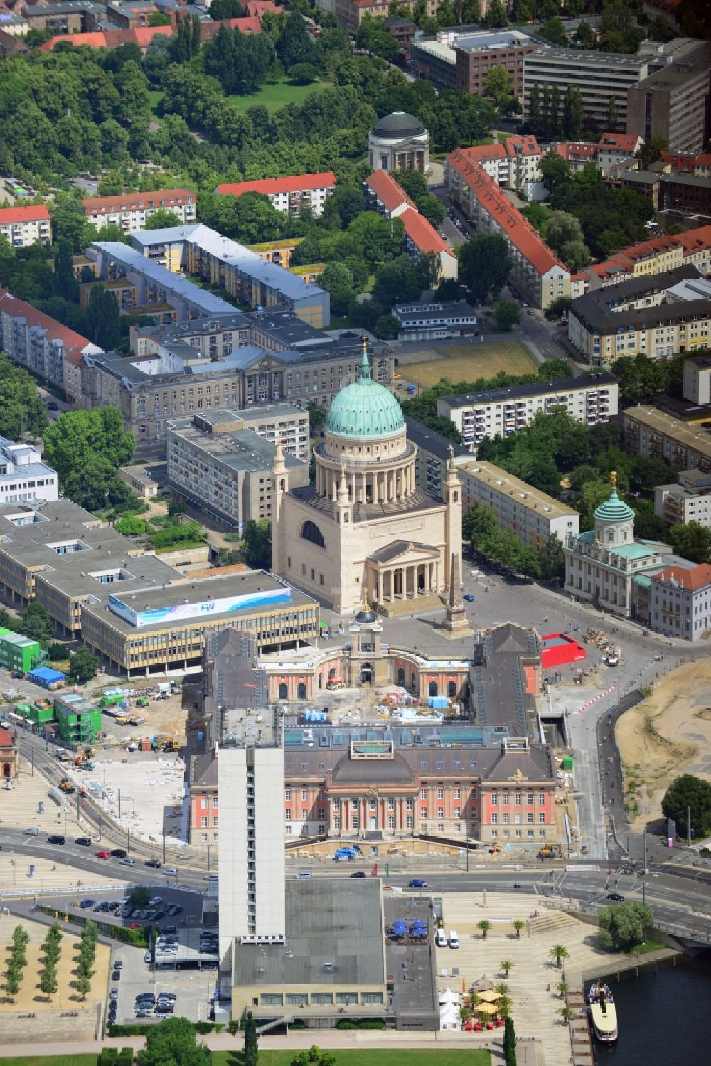 Luftbild Potsdam - Neubau des Stadtschloß und Brandenburger Landtag in Potsdam im Bundesland Brandenburg