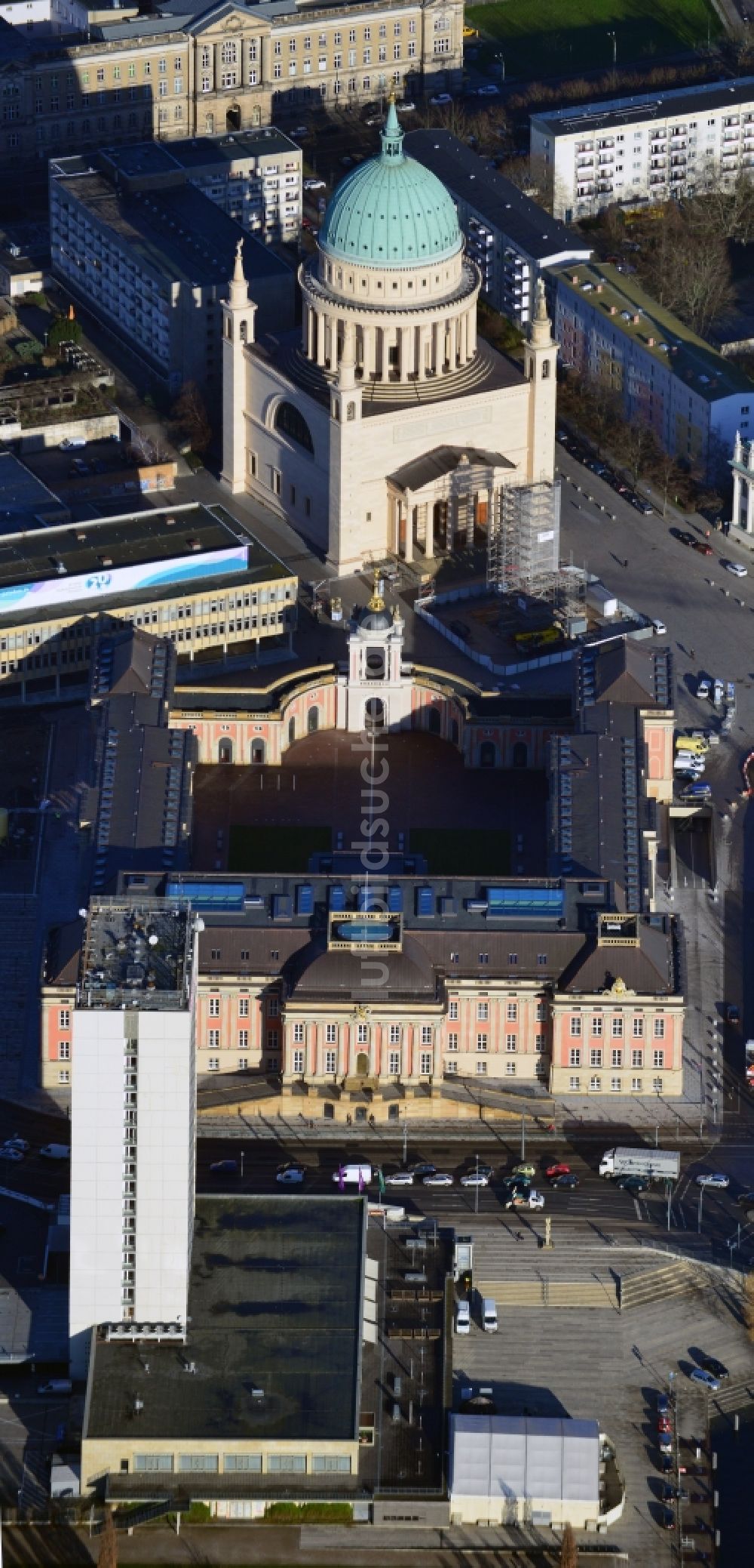 Luftbild Potsdam - Neubau des Stadtschloß und Brandenburger Landtag in Potsdam im Bundesland Brandenburg