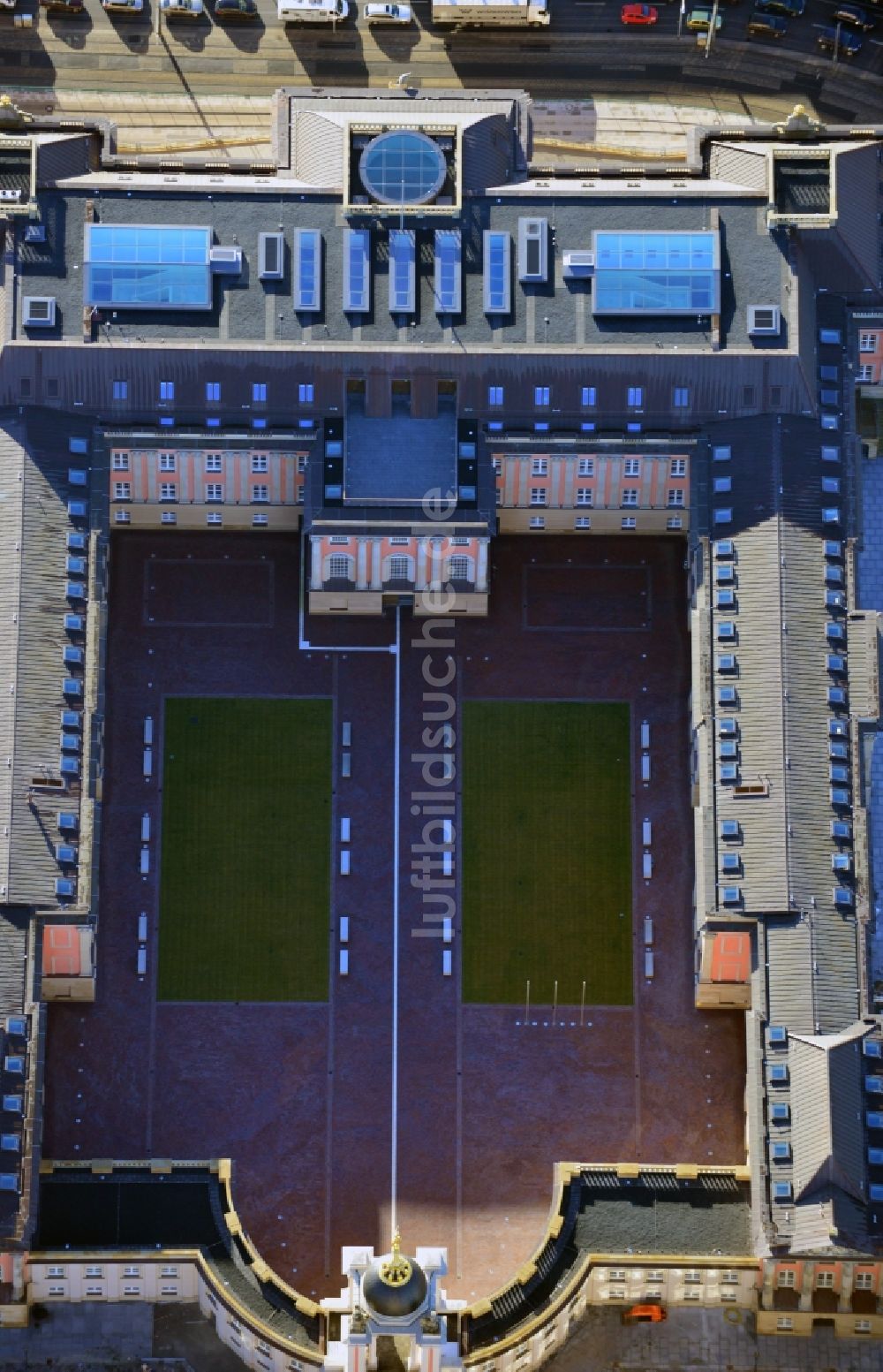 Luftaufnahme Potsdam - Neubau des Stadtschloß und Brandenburger Landtag in Potsdam im Bundesland Brandenburg