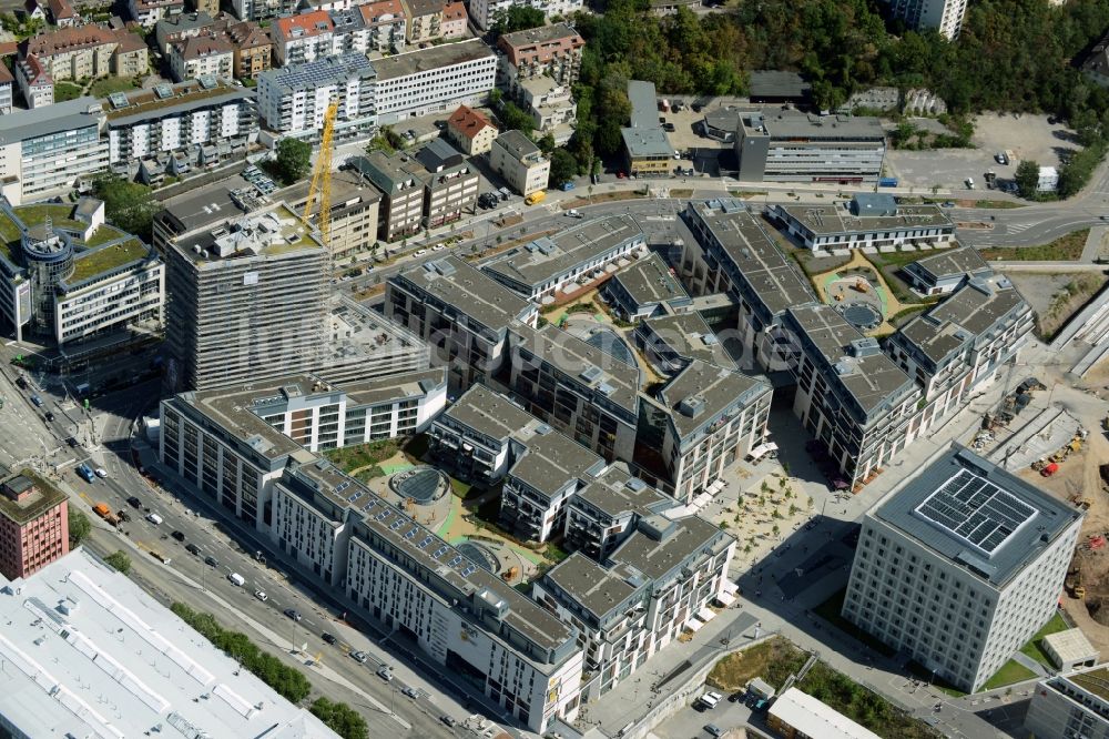 Luftbild Stuttgart - Neubau des Stadtteilzentrums und Einkaufszentrum Milaneo im Europaviertel der Landeshauptstadt Stuttgart im Bundesland Baden-Württemberg BW