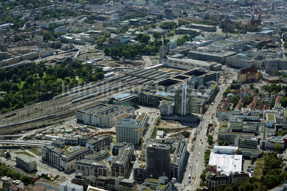 Luftbild Stuttgart - Neubau des Stadtteilzentrums und Einkaufszentrum Milaneo im Europaviertel der Landeshauptstadt Stuttgart im Bundesland Baden-Württemberg BW