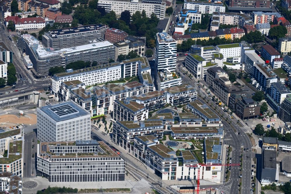 Stuttgart aus der Vogelperspektive: Neubau des Stadtteilzentrums und Einkaufszentrum Milaneo im Europaviertel der Landeshauptstadt Stuttgart im Bundesland Baden-Württemberg BW