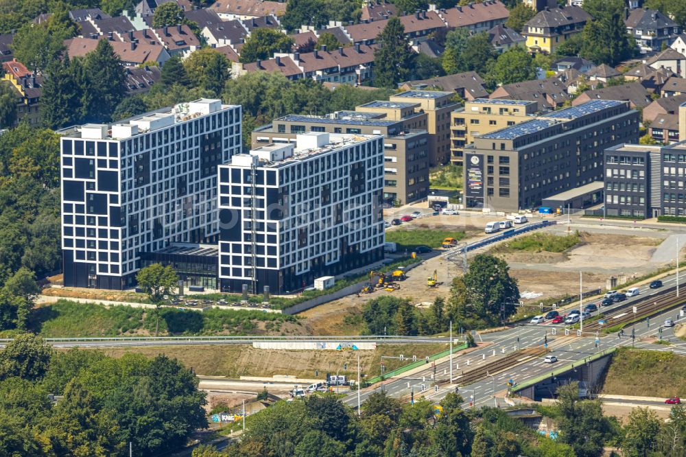 Luftaufnahme Bochum - Neubau eines Studenten- Wohnheim in Bochum im Bundesland Nordrhein-Westfalen, Deutschland