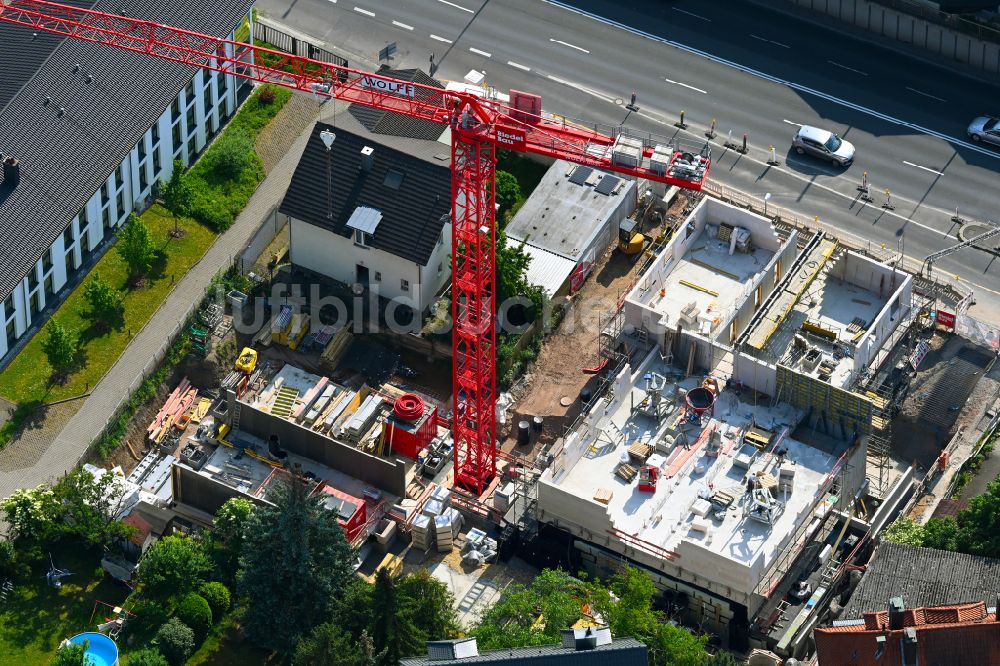 Würzburg von oben - Neubau eines Studenten- Wohnheim KANT LIVE BETTER in Würzburg im Bundesland Bayern, Deutschland