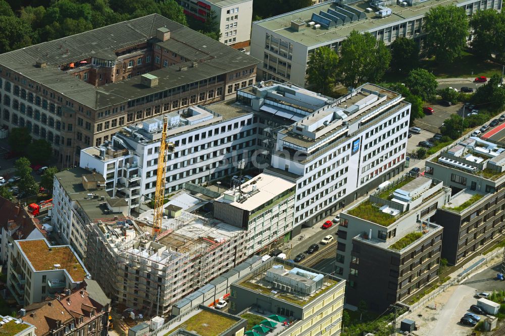 Luftaufnahme Nürnberg - Neubau eines Studenten- Wohnheim in Nürnberg im Bundesland Bayern, Deutschland