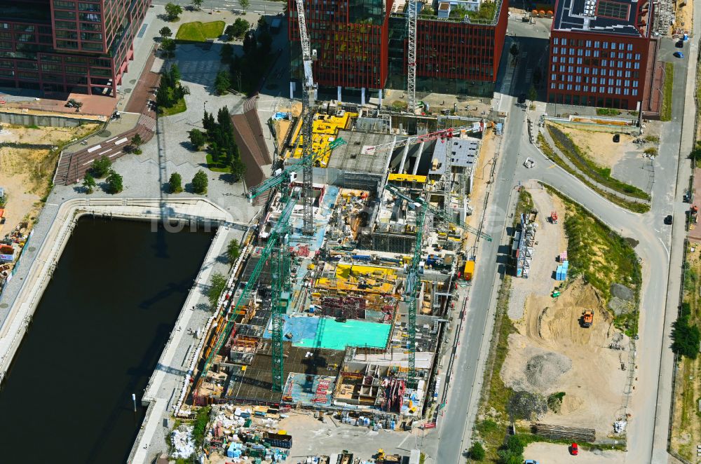 Luftaufnahme Hamburg - Neubau eines Studenten- Wohnheim im Ortsteil HafenCity in Hamburg, Deutschland