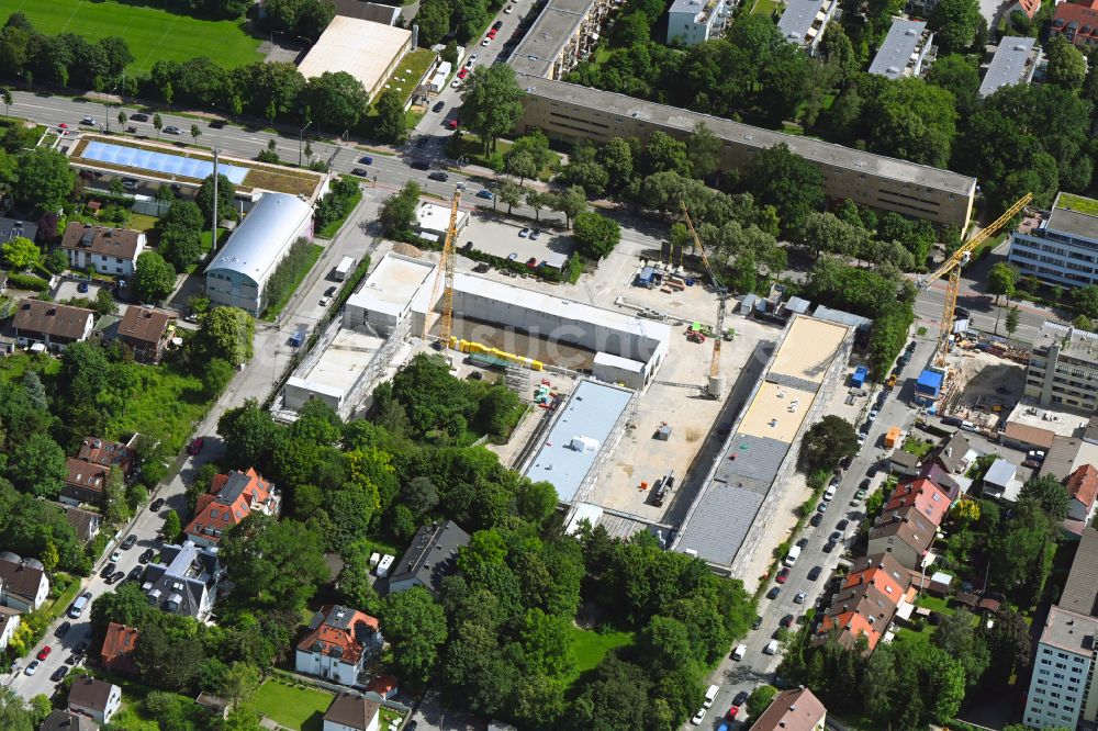 München aus der Vogelperspektive: Neubau eines Studenten- Wohnheim im Ortsteil Ramersdorf-Perlach in München im Bundesland Bayern, Deutschland