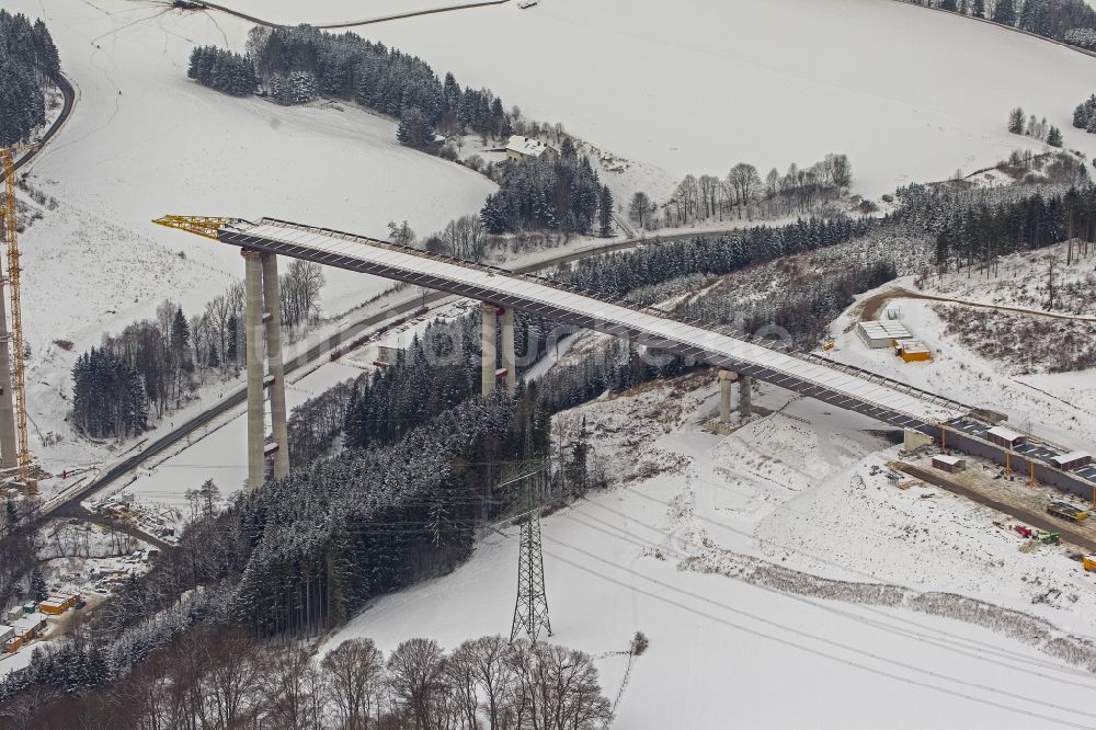 Luftbild Bestwig - Neubau der Talbrücke Nuttlar der BAB Bundesautobahn A46 bei Bestwig in Nordrhein-Westfalen