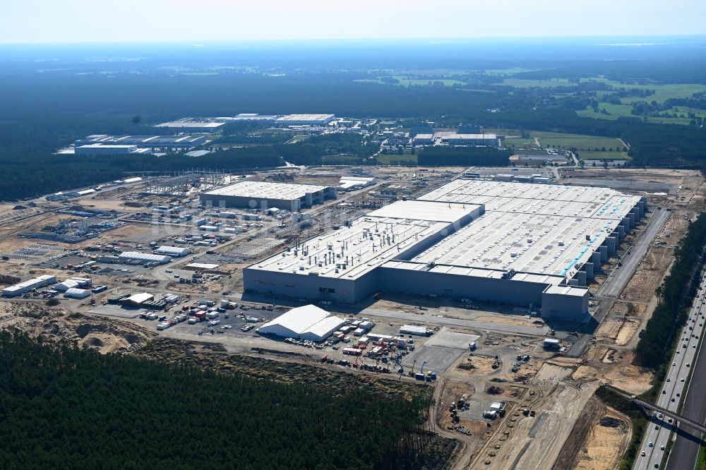 Luftbild Grünheide (Mark) - Neubau der Tesla Gigafactory 4 im Ortsteil Freienbrink in Grünheide (Mark) im Bundesland Brandenburg, Deutschland