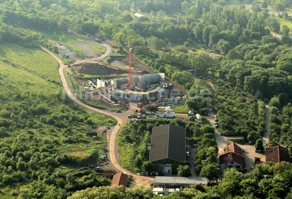 Erfurt aus der Vogelperspektive: Neubau im Thüringer Zoopark in Erfurt im Bundesland Thüringen