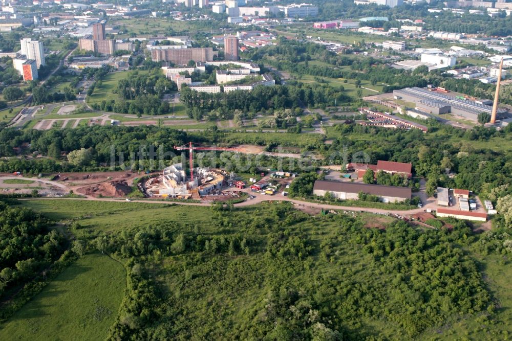 Erfurt von oben - Neubau im Thüringer Zoopark in Erfurt im Bundesland Thüringen