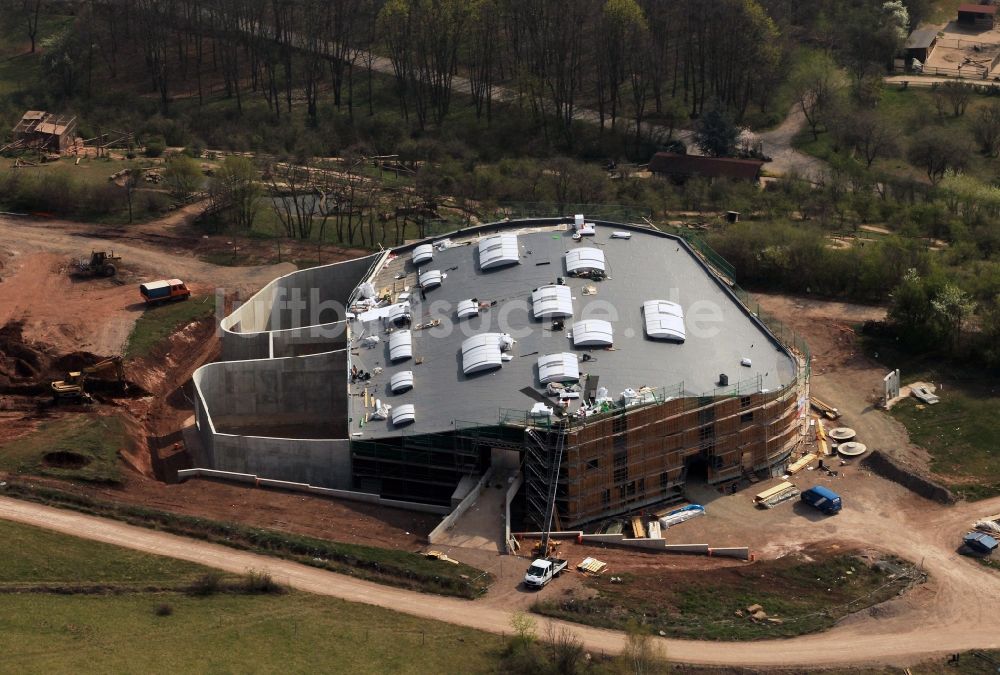 Luftaufnahme Erfurt - Neubau im Thüringer Zoopark in Erfurt im Bundesland Thüringen