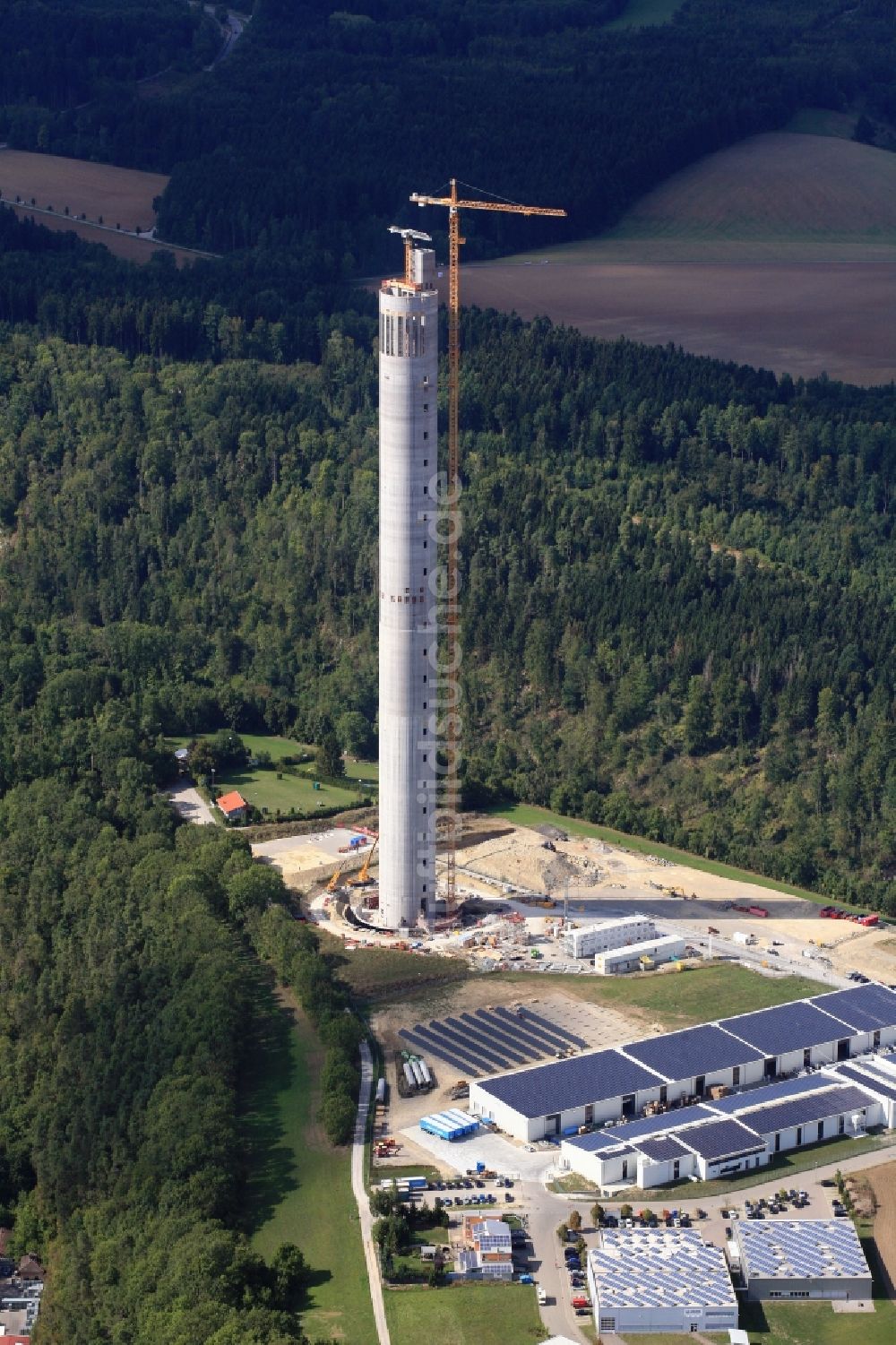 Rottweil aus der Vogelperspektive: Neubau des ThyssenKrupp Aufzugstestturm in Rottweil im Bundesland Baden-Württemberg