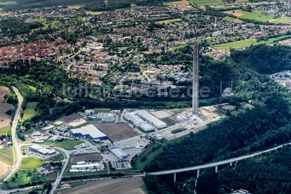 Rottweil aus der Vogelperspektive: Neubau des ThyssenKrupp Aufzugstestturm in Rottweil im Bundesland Baden-Württemberg