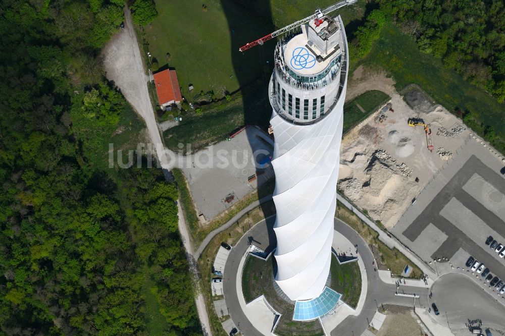 Luftbild Rottweil - Neubau des ThyssenKrupp Aufzugstestturm in Rottweil im Bundesland Baden-Württemberg