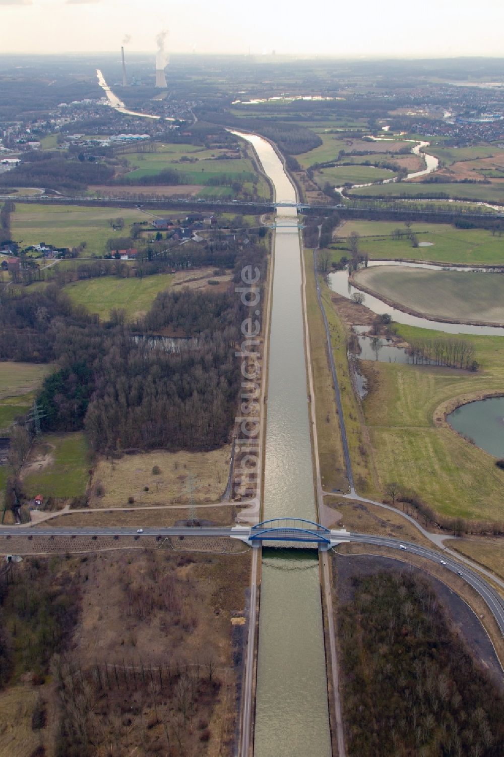 Luftaufnahme Hamm - Neubau der Tibaumbrücke im Bezirk Herringen von Hamm im Bundesland Nordrhein-Westfalen