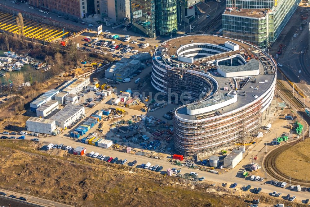 Düsseldorf aus der Vogelperspektive: Neubau trivago- Zentrale in Düsseldorf im Bundesland Nordrhein-Westfalen